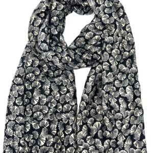 FOULARD GINKGO  NOIR