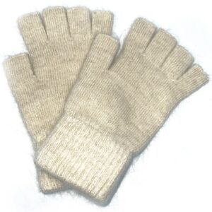 MITAINE REF : ST 3019 BEIGE LUREX ET LAINE D’ANGORA  ENFANT/ADULTE 10€
