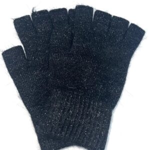 MITAINE REF : ST 3019   NOIR LUREX ET LAINE D’ANGORA ENFANT/ADULTE 10€
